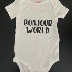 “Bonjour World” Onesie size 18m-24m